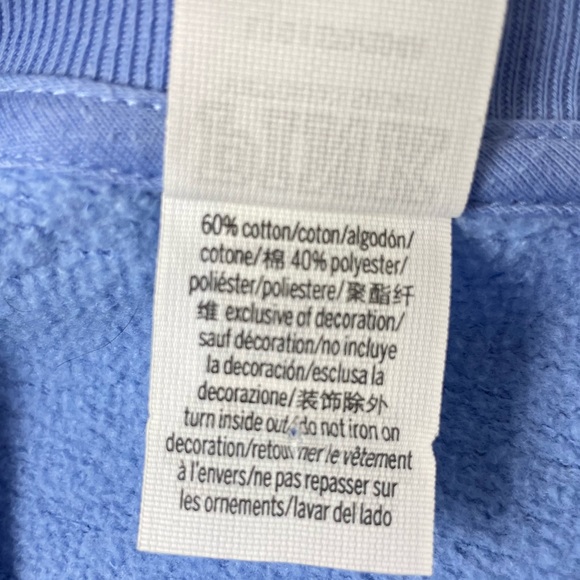 Victoria's Secret Pink fleece short sleeve crewneck sweatshirt size LARGE BLUE - Picture 14 of 17